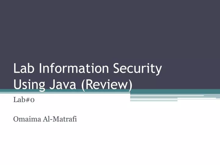 lab information security using java review