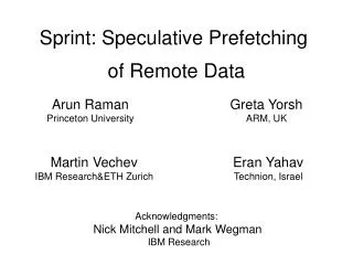 Sprint: Speculative Prefetching of Remote Data