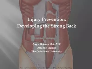 Injury Prevention: Developing the Strong Back Angie Beisner MA, ATC Athletic Trainer