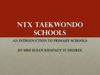 NTX TAEKWONDO SCHOOLS