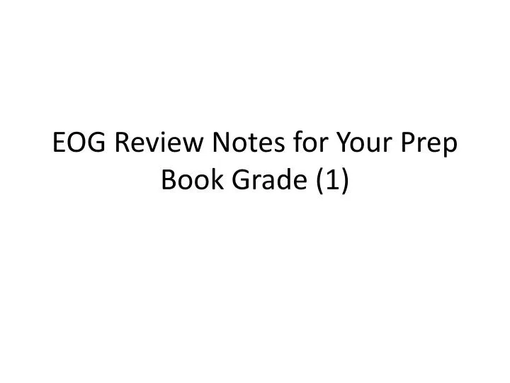eog review notes for your prep book grade 1