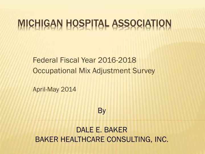 federal fiscal year 2016 2018 occupational mix adjustment survey april may 2014