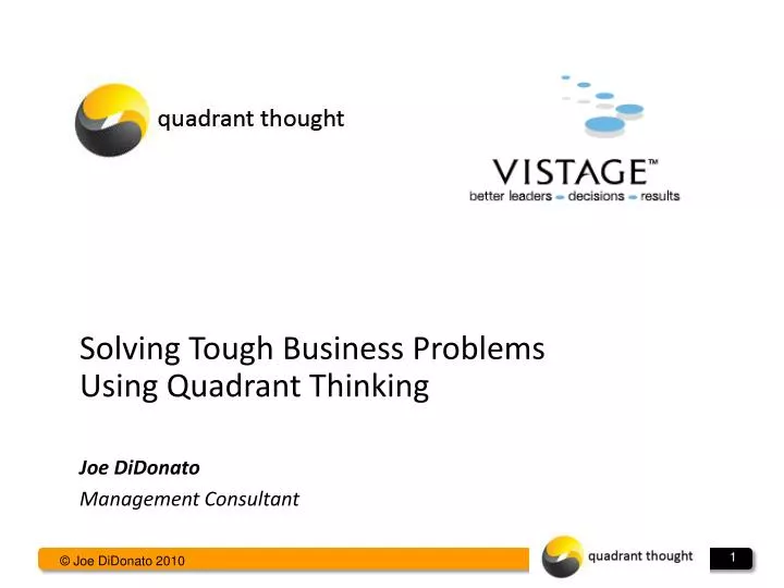 solving tough business problems using quadrant thinking