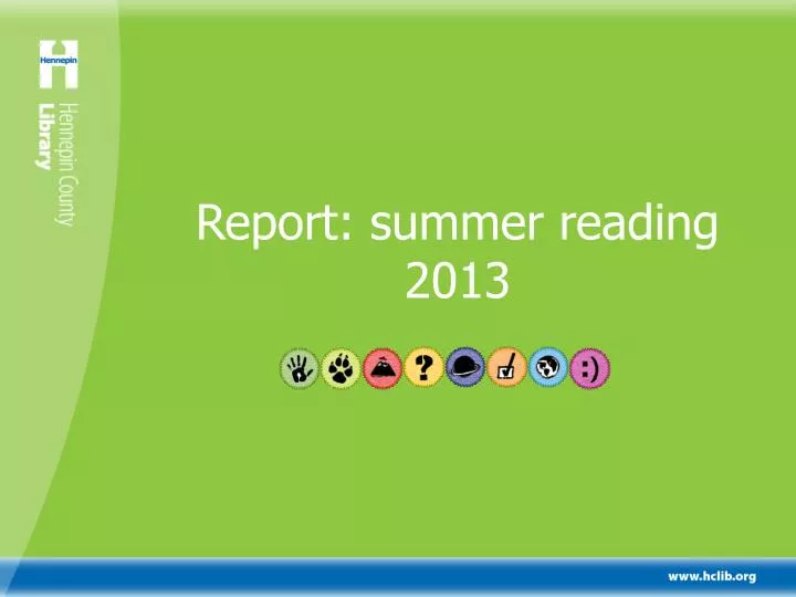 report summer reading 2013