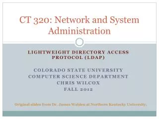 CT 320: Network and System Administration