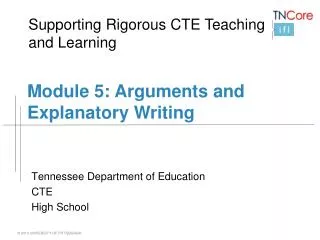 Module 5: Arguments and Explanatory Writing
