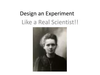 Design an Experiment