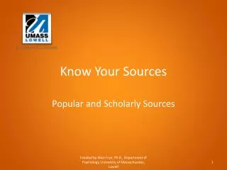 Know Your Sources