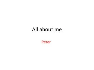 all about me