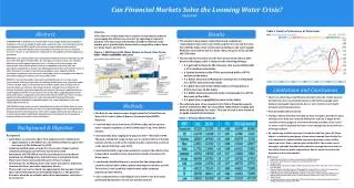 Can Financial Markets Solve the Looming Water Crisis? Chris Celi