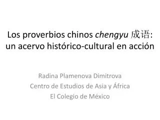 los proverbios chinos chengyu un acervo hist rico cultural en acci n