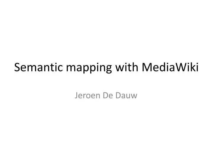 semantic mapping with mediawiki