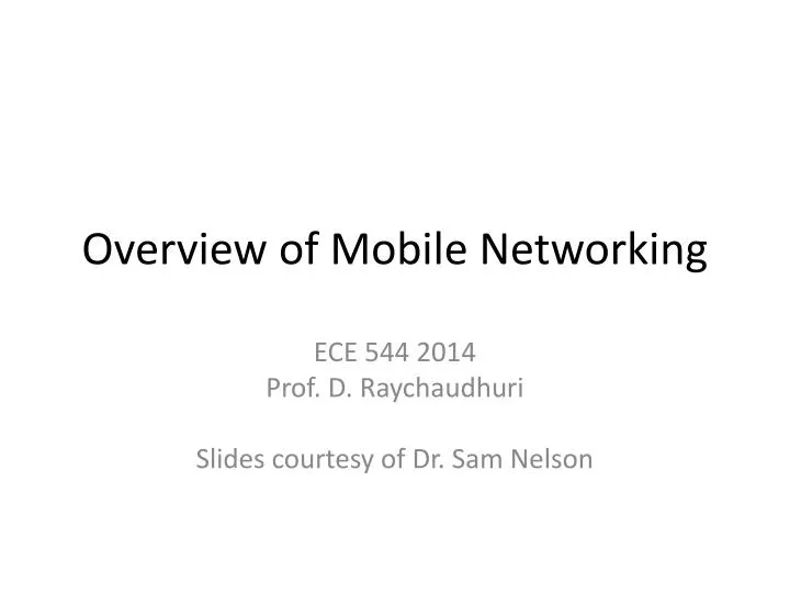 overview of mobile networking