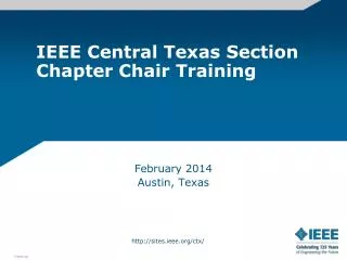 IEEE Central Texas Section Chapter Chair Training