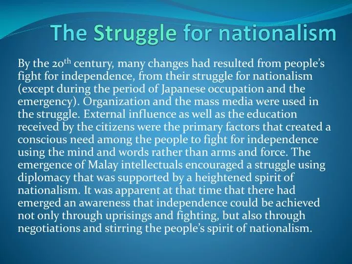 the struggle for nationalism