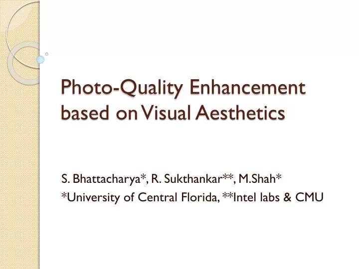 photo quality enhancement based on visual aesthetics