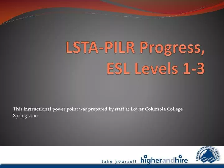 lsta pilr progress esl levels 1 3