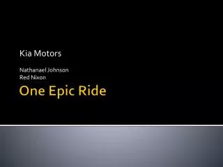 One Epic Ride