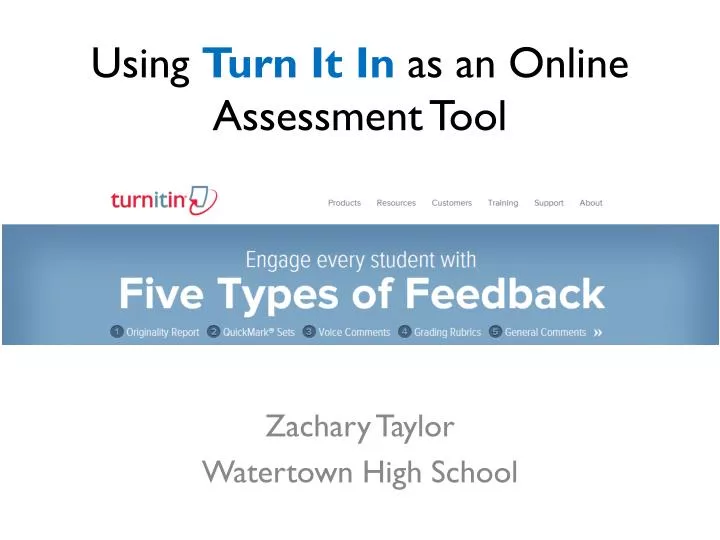using turn it in as an online assessment tool