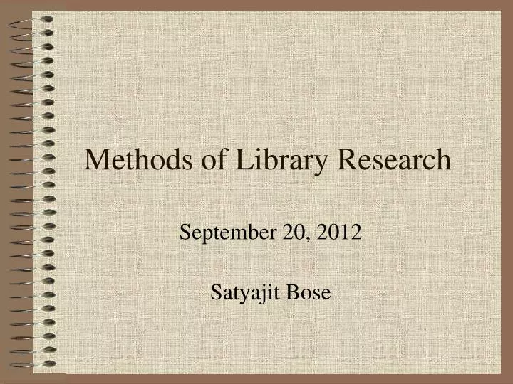 methods of library research