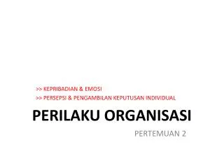 perilaku organisasi