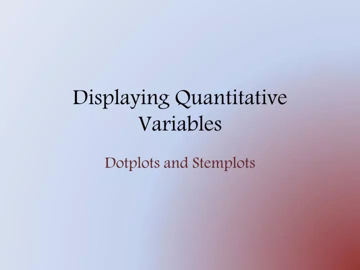 displaying quantitative variables