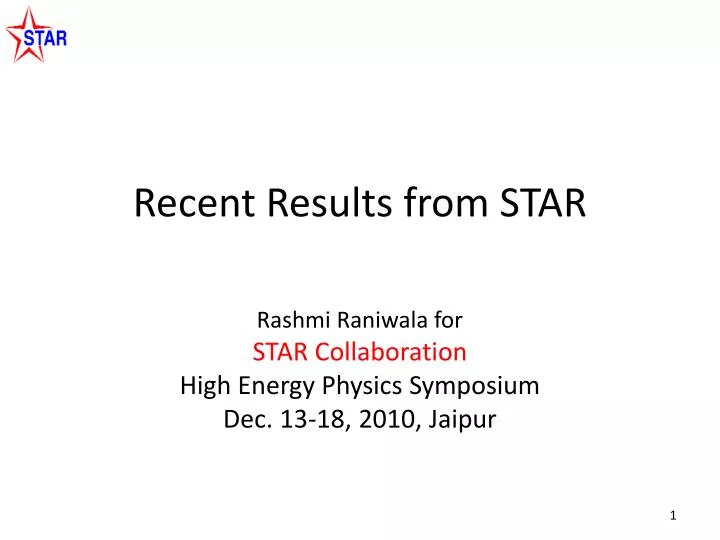 recent results from star