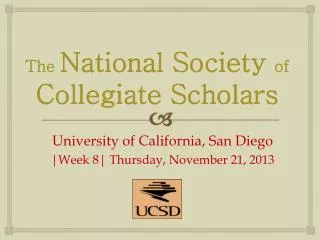 The National Society of Collegiate Scholars