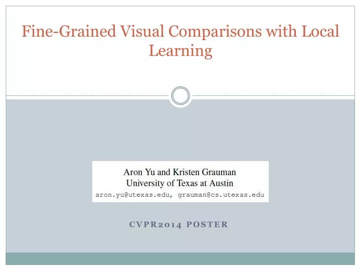 fine grained visual comparisons with local learning
