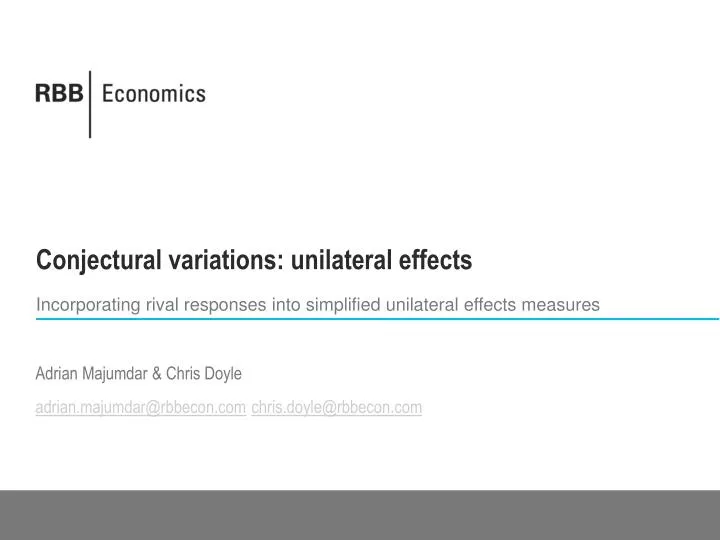 conjectural variations unilateral effects