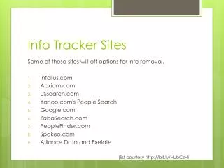 Info Tracker Sites