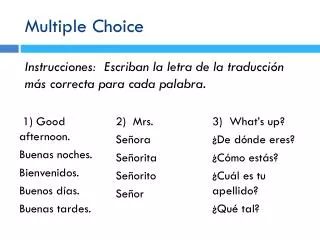 multiple choice
