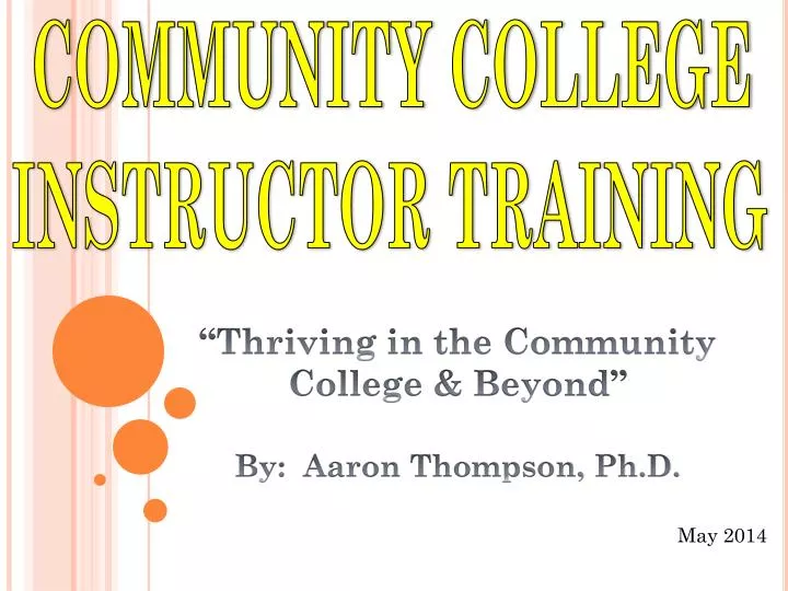 community college instructor training