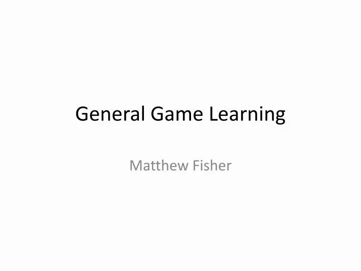 general game learning