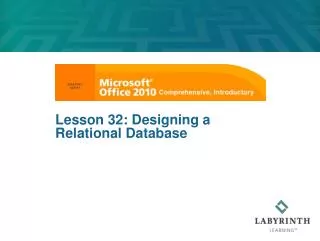 Lesson 32: Designing a Relational Database