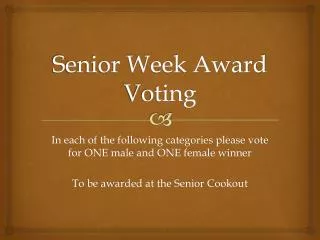 Senior Week Award Voting