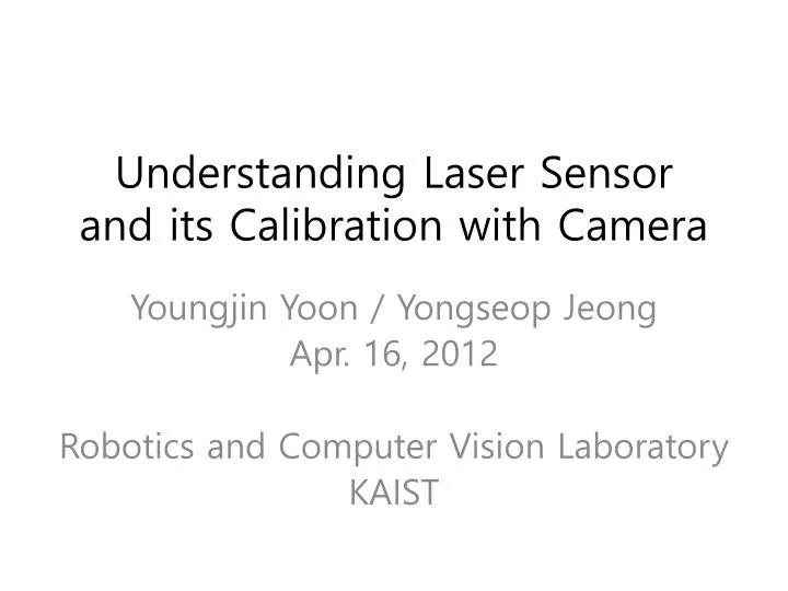 understanding laser sensor and its calibration with camera