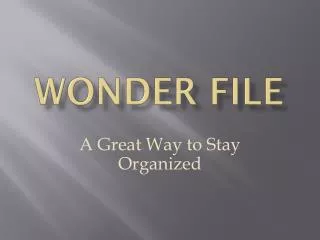 Wonder File