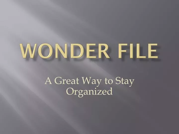 wonder file