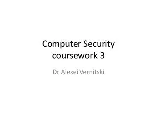Computer Security coursework 3