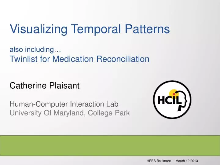 visualizing t emporal patterns also including twinlist for medication r econciliation