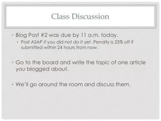 Class Discussion