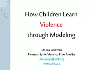 How Children Learn Violence through Modeling