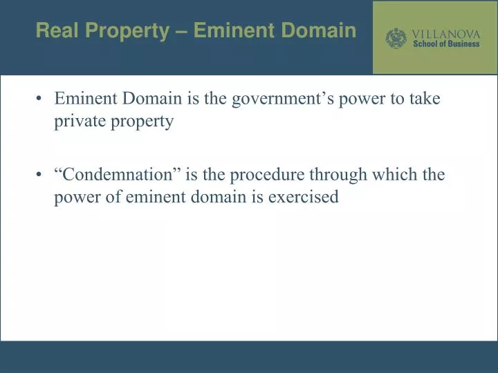 real property eminent domain