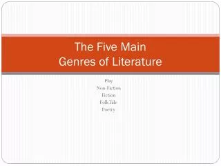 The Five Main Genres of Literature