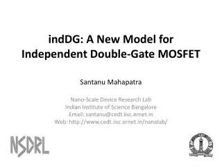 indDG: A New Model for Independent Double-Gate MOSFET