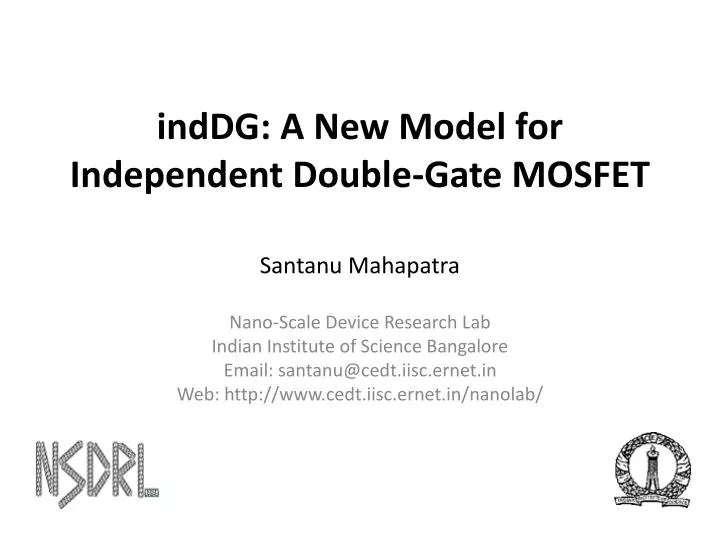 inddg a new model for independent double gate mosfet