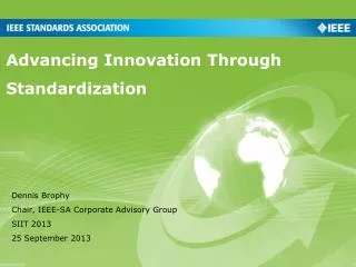 Advancing Innovation Through Standardization