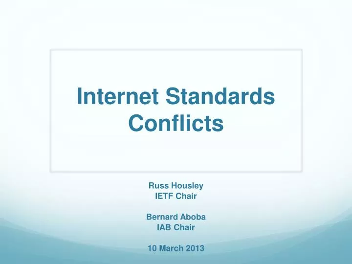 internet standards conflicts