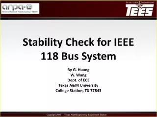Stability Check for IEEE 118 Bus System